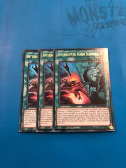 YUGIOH 3x Ultra Rare Interrupted Kaiju Slumber BROL-EN075 1st Edition - Image 1