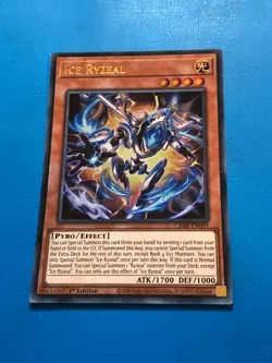 YUGIOH Ultra Rare Ice Ryzeal CRBR-EN003 1st Edition - Image 1