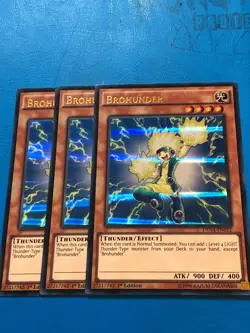 YUGIOH 3x Ultra Rare Brohunder DUSA-EN012 1st Edition - Image 1