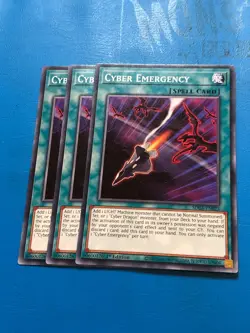 YUGIOH 3x Common Cyber Emergency SDCS-EN025 1st Edition - Image 1
