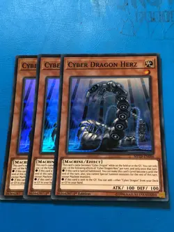 YUGIOH 3x Super Rare Cyber Dragon Herz MP19-EN086/SDCS-EN009 1st Edition - Image 1