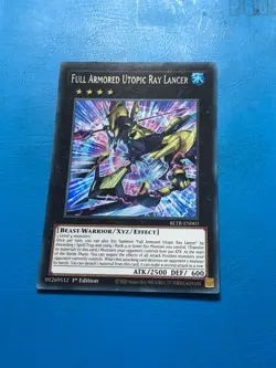 YUGIOH Secret Rare Full Armored Utopic Ray Lancer BLTR-EN003 1st Edition - Image 1