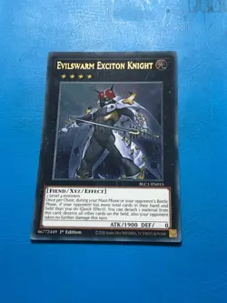 YUGIOH Ultra Rare Evilswarm Exciton Knight BLC1-EN015 1st Edition - Image 1