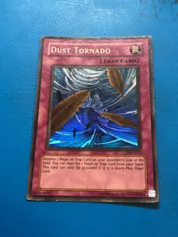 YUGIOH Super Rare Dust Tornado PSV-011 PLAYED - Image 1