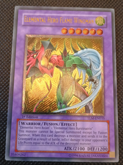 Yugioh TLM-EN035 Elemental Hero Flame Wingman Ultimate Rare 1st Edition - Image 1