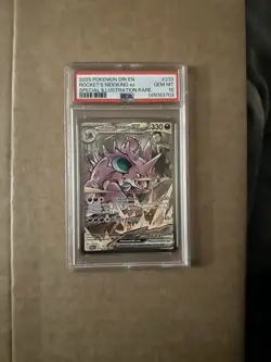 💎PSA 10💎 2025 POKEMON DESTINED RIVALS TEAM ROCKET'S NIDOKING EX 233 SIR - Image 1