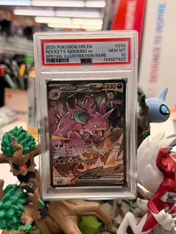 2025 POKEMON DRI EN-DESTINED RIVALS #233 TEAM ROCKET'S NIDOKING EX PSA 10 SIR - Image 1