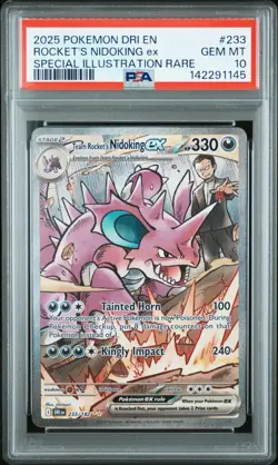 PSA 10 Gem Mint Pokemon Destined Rivals Team Rocket's Nidoking Ex #233 SIR - Image 1