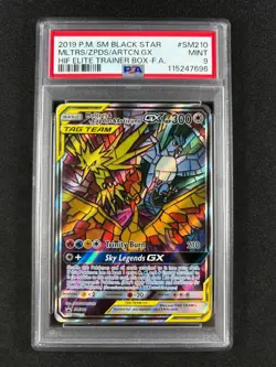 Pokemon - Moltres Zapdos & Articuno GX PSA 9 Sm210 - Hidden Fates ETB Promo ENG - Image 1