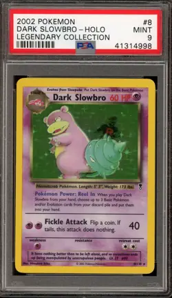 Pokemon Dark Slowbro Legendary Coll. Holo Rare #8 PSA 9 Mint - Image 1