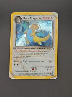 Pokemon TCG Dark Dragonite Holo Rare Heavily Played/Damaged - Image 1