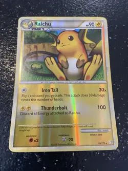 Pokemon TCG Raichu Reverse Holo HeartGold SoulSilver 10/123 - Image 1