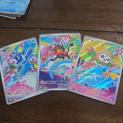 Pokemon TCG First Partner Illustration Collection Series 1 Gen 7 Alola Starters - Image 1