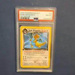 Pokemon Team Rocket Dark Dragonite 1st Edition Rare #22/82 PSA 8 2000 - Image 1