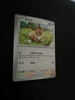 Pokemon Eevee 113/142 Sv07: Stellar Crown REVERSE HOLO *Miscut Error* RARE TCG - Image 2