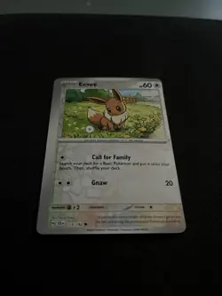 Pokemon Eevee 113/142 Sv07: Stellar Crown REVERSE HOLO *Miscut Error* RARE TCG - Image 3
