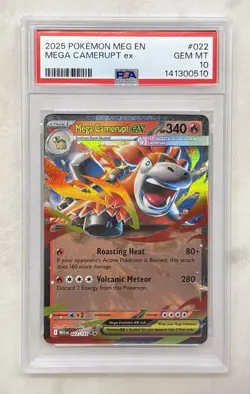 2025 Pokemon Meg En Mega Camerupt EX 22 PSA 10 GEM MT - Image 1
