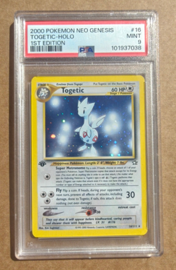 2000 Pokemon NEO GENESIS TOGETIC HOLO 1ST Edition #16 PSA 9 MINT - Image 1