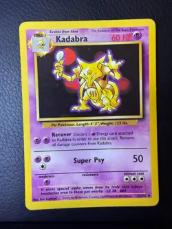 LP Base Set Unlimited Kadabra 32/102 Uncommon Pokemon - Image 1