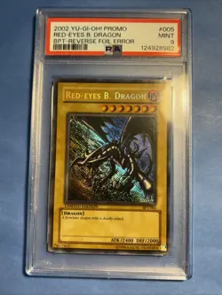 Yu-Gi-Oh Red-Eyes B. Dragon BPT-005 Limited Edition Reverse Foil Error PSA 9 - Image 1