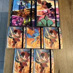 Disney Lorcana Binder Lot: First Chapter, Brave Little Prince, Villains, Stitch - Image 1