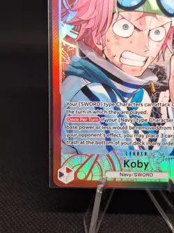 One Piece CCG Koby OP11-001 Leader Holo 5000 Power Bandai Ryuda English Card - Image 4