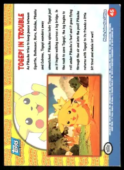 Pokemon Cards Togepi In Trouble #45 Topps The First Movie Trading Cards LP - Image 2