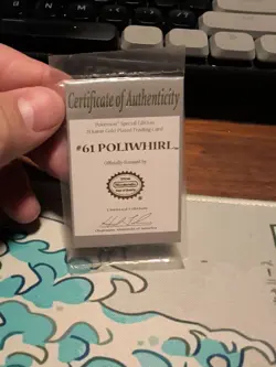 Poliwhirl Certificate of Authenticity 23K Gold Burger King Card - Image 1