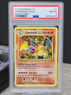 Pokemon Card TCG Charizard 11/108 Evolutions XY 2016 Holo Rare PSA 8 NM - Image 1