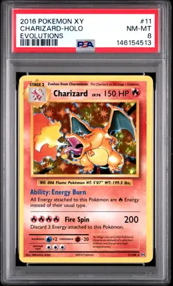 Pokemon Card TCG Charizard 11/108 Evolutions XY 2016 Holo Rare PSA 8 NM - Image 3