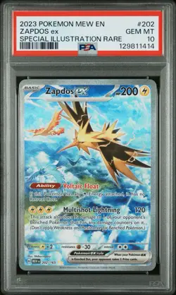 Pokemon Zapdos EX 202/165 Special Illustration Scarlet & Violet 151 Card PSA 10 - Image 1