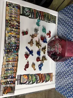 Bakugan Battle Brawlers 24 Figure Lot with 30 Magnetic & 19 Non Magnetic Cards - Image 1