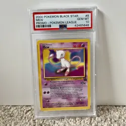 PSA 10 GEM MINT Mew - Black Star Promo WOTC - #8 Pokemon League 2000 - Image 1