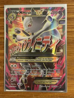 Pokemon TCG M Mewtwo EX Mega Full Art Ultra Rare Holo Breakthrough 63/162 Card - Image 1