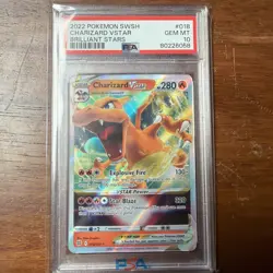 2022 Pokemon Brilliant Stars Charizard VSTAR 018/172 PSA 10 Gem Mint Holo Rare - Image 1