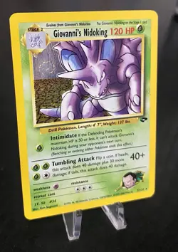 Pokemon Vintage Gym Challenge Giovanni's Nidoking Holo #7/132 English 2000 LP - Image 2