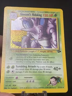 Pokemon Vintage Gym Challenge Giovanni's Nidoking Holo #7/132 English 2000 LP - Image 5