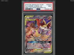 2019 Pokemon SM Black Star Tag Team #SM230 FA Charizard & Braixen GX PSA 9 - Image 1