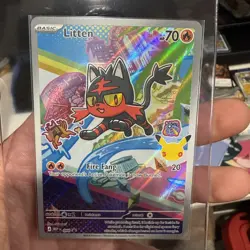 Litten MEP 044 Pokemon First Partner Illustration Black Star Promo - Image 1