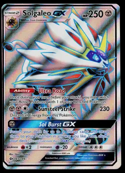 Pokemon Card - Solgaleo GX Sun & Moon Base Set 143/149 Ultra Rare - Image 1