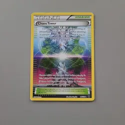 Pokemon TCG Chaos Tower 94/124 Full Art Non Holo Fates Collide Trainer Stadium - Image 1