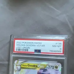 Pokemon Hisuian Goodra VSTAR 136/196 Lost Origin Ultra Rare Holo PSA 8 2022 - Image 2