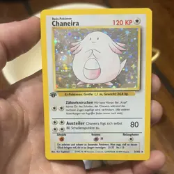 Pokemon Chansey/Chaneira 3/102 Base Set Holo Rare 1st Edition German - Image 2