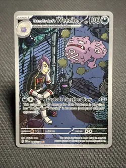 Pokemon TCG Team Rockets Weezing Illustration Rare Destined Rivals 199/182 - Image 1