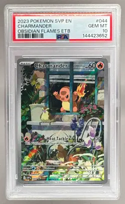 2023 Pokemon SV Obsidian Flames ETB Promo 044 Charmander PSA 10 144423652 - Image 1