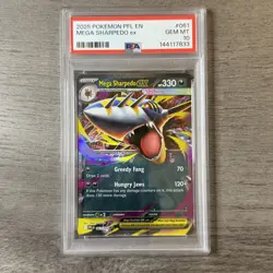 Mega Sharpedo ex PSA 10 - 2025 Pokemon Phantasmal Flames #061 - Image 1
