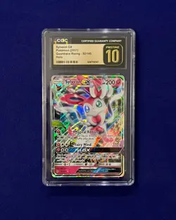 CGC Pristine 10 Sylveon GX #92 Sun & Moon Guardians Rising 2017 Pokemon PRISTINE - Image 1