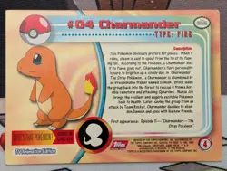 #04 Charmander 1999 TOPPS Pokemon TV EUC - Image 2