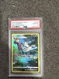 Vaporeon #TG02/TG30 - 2022 Pokemon SWSH Brilliant Stars - GEM MINT PSA 10 - Image 1