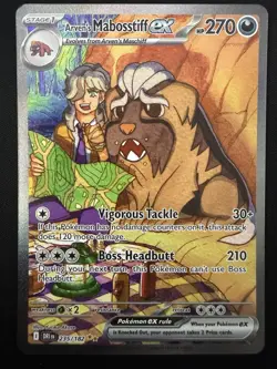 Pokemon TCG Destined Rivals Arven's Mabosstiff ex SIR 235/182 - Image 1